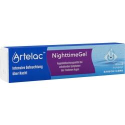 Eine Packung Artelac NighttimeGel zur Befeuchtung trockener Augen in der Nacht.