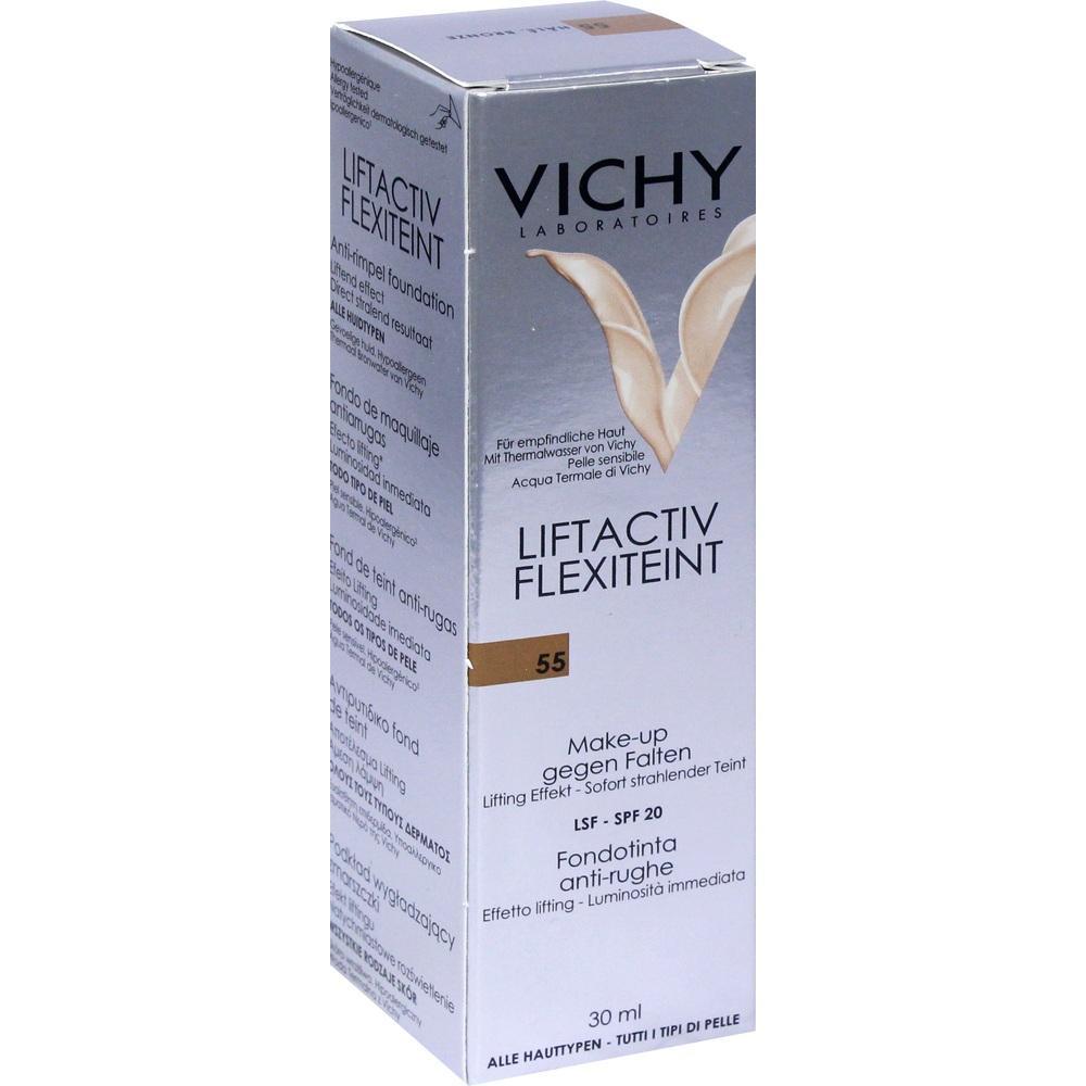Eine silberne Verpackung für Vichy Liftactiv Flexiteint Make-up.